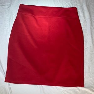 Plus size 3x Pencil skirt. Red. Knee length.